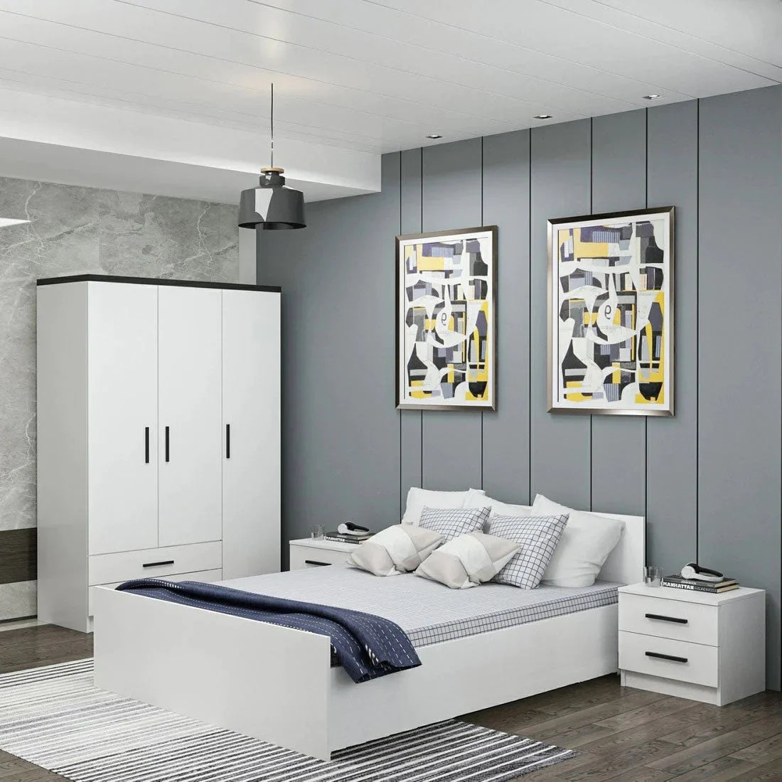 طقم غرفة نوم مودرن مكون من 4 قطع BF114